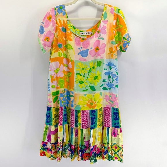 Jams World Dresses Vintage Jams World Colorful Floral Flowy Mini